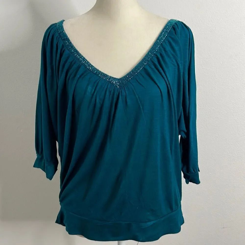 A’gaci beaded blouse.  Oversized and Loose fitting.  Size small.